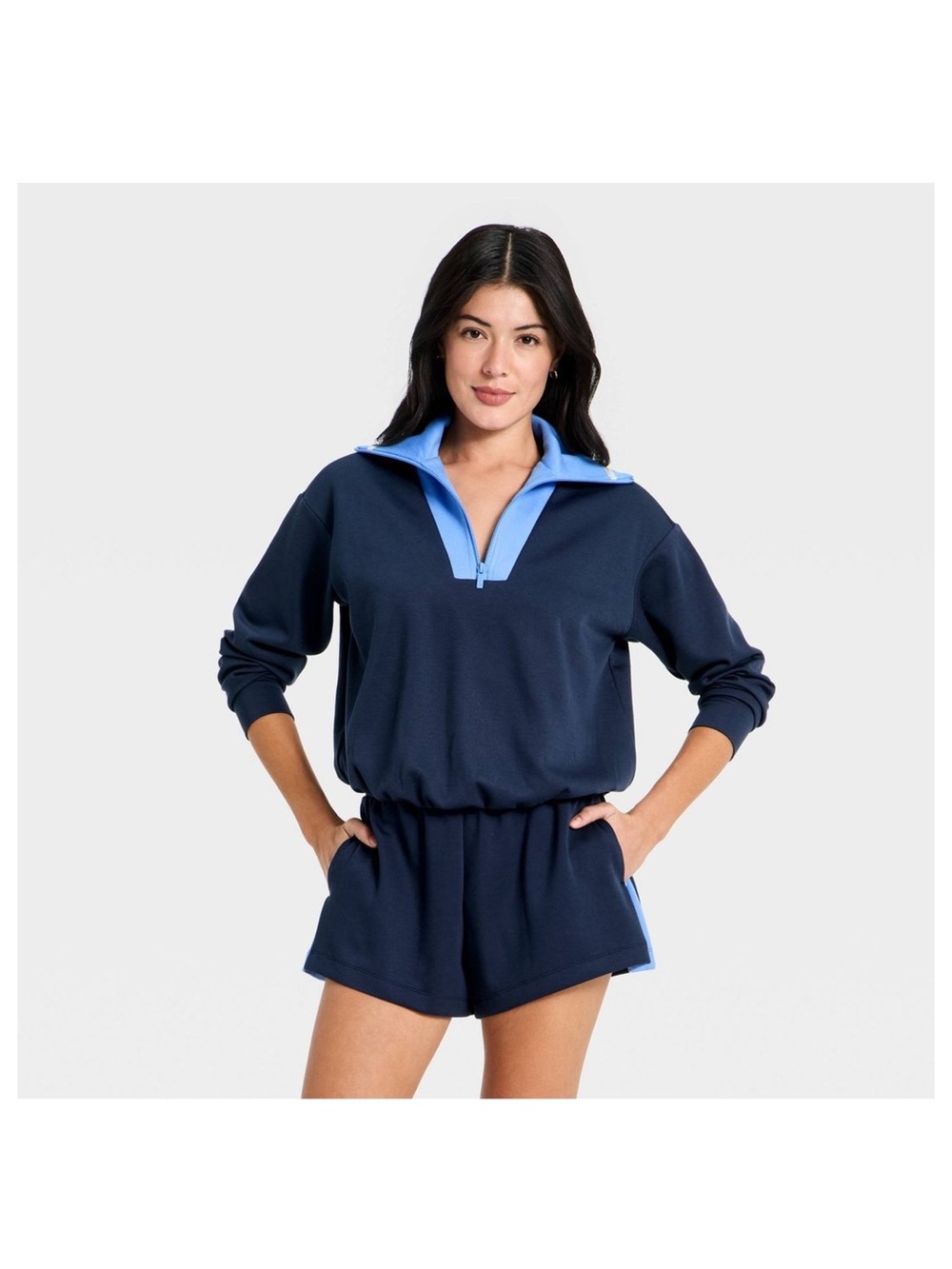All in Motion Airy Sleek Pique Sweatshirt & Shorts Set